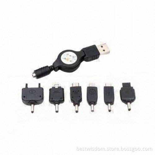 Mobile Phone-PC Data Cable with 7-in-1 USB Port for Sync and Charging
